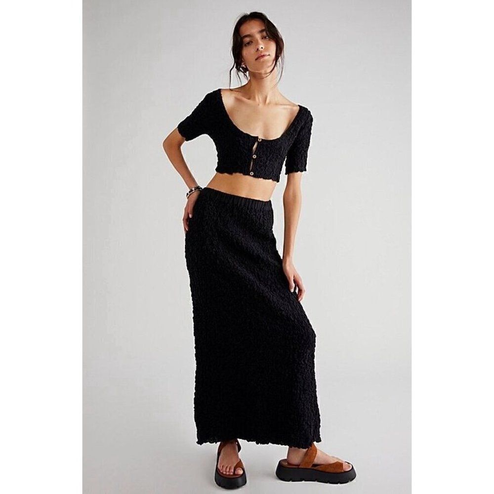 NWT FREE PEOPLE ENDLESS SUMMER DOUBLE THE FUN SMOCKED CROP TOP SKIRT SET
